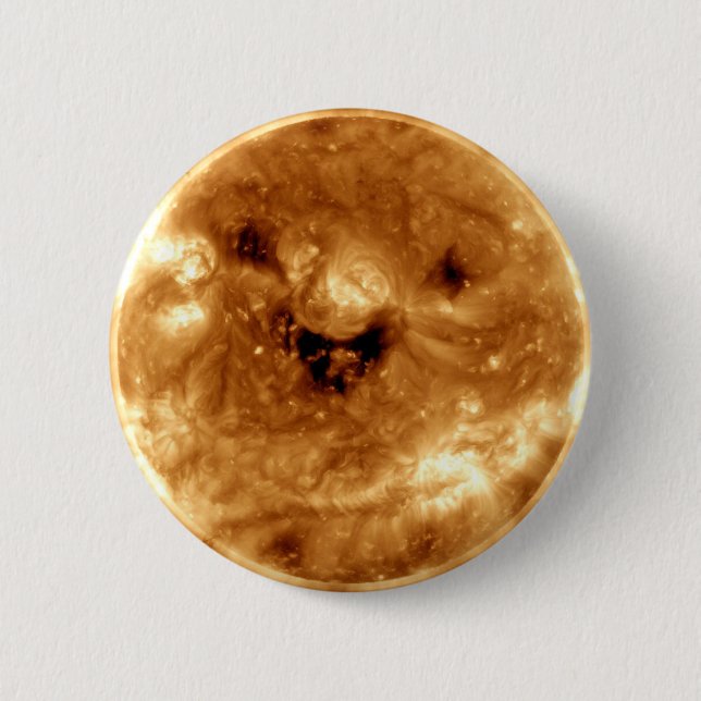 Macaron Rond 5 Cm Soleil souriant de l'Observatoire Solaire de la NA (Devant)