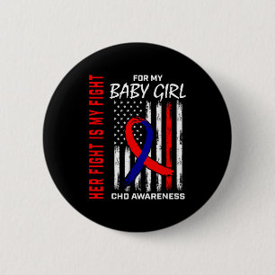 Macaron Rond 5 Cm Son Combat Bébé Fille Sensibilisation Tdh Drapeau 