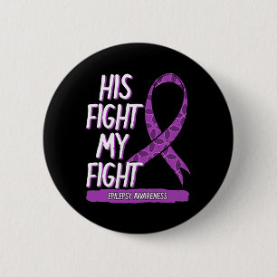 Macaron Rond 5 Cm Son Combat Est Mon Combat Epilepsie Seizure Purple