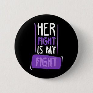 Macaron Rond 5 Cm Son combat est Mon combat I Chemo Cancer Pancreati