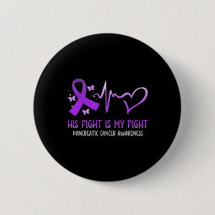 Macaron Rond 5 Cm Son Combat Est Mon Combat National Cancer Pancréat