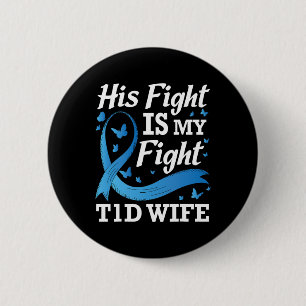 Macaron Rond 5 Cm Son combat est mon combat T1d Femme Sensibilisatio
