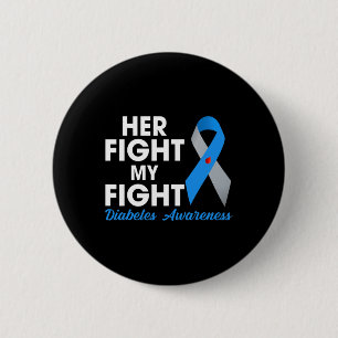 Macaron Rond 5 Cm Son combat est mon combat Type 1 TD1 Diabetes Awar