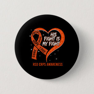 Macaron Rond 5 Cm Son Combat Est Mon Combattre Ribbon Heart Crps Déc