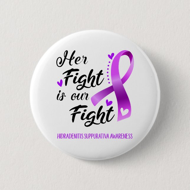 Macaron Rond 5 Cm Son combat est notre combat Hidradenitis Suppurati (Devant)