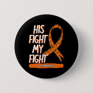 Macaron Rond 5 Cm Son combat Mon combat CRPS Sensibilisation Orange