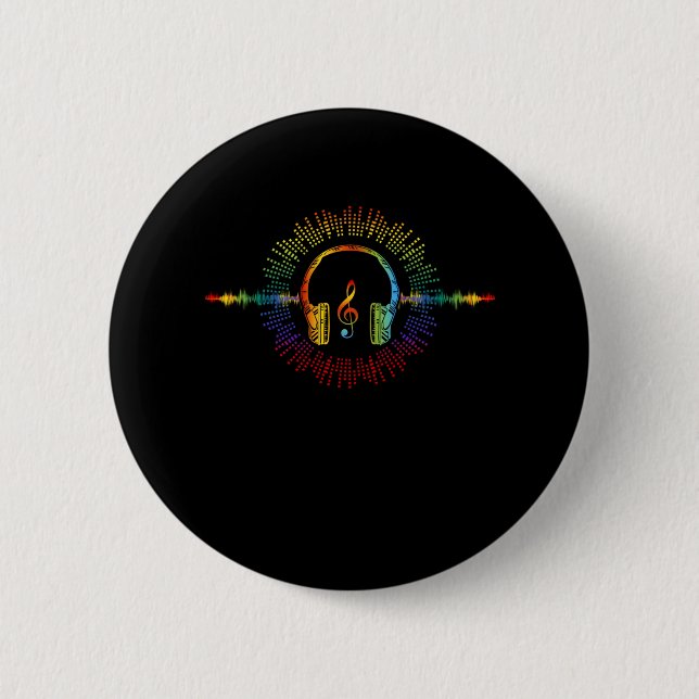 Macaron Rond 5 Cm Son Engineer Audio Wave Audio Engineer Musique (Devant)