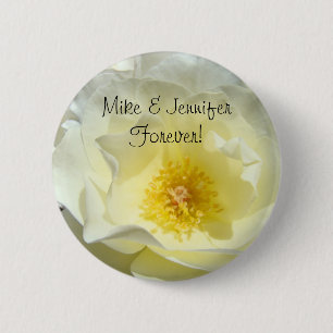 Macaron Rond 5 Cm Son et son nom pour toujours! boutons Rose Flower