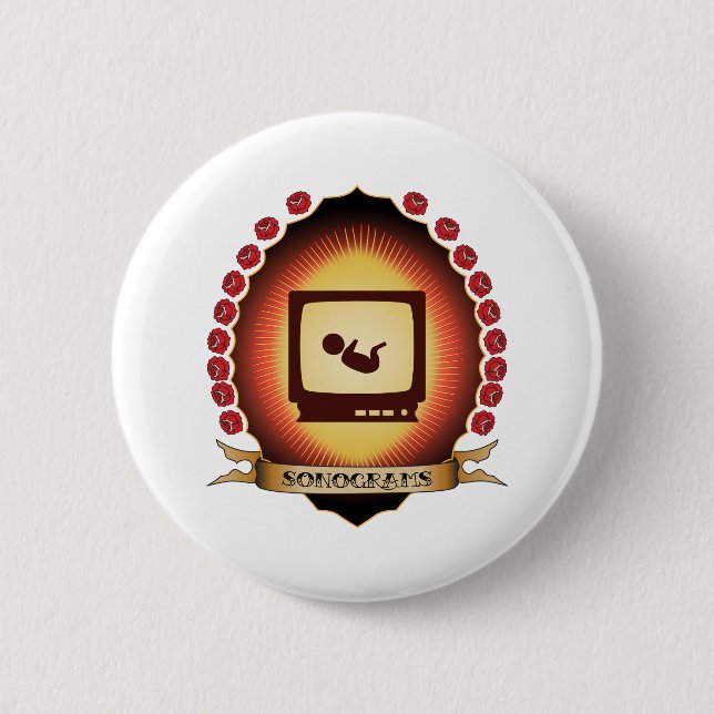 Macaron Rond 5 Cm Sonogrammes Mandorla (Devant)