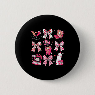 Macaron Rond 5 Cm Sonographe à l'arc flirt de la Saint-Valentin Écho