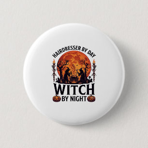 Macaron Rond 5 Cm Sorcière de nuit de coiffeuse Halloween Peigne Cis