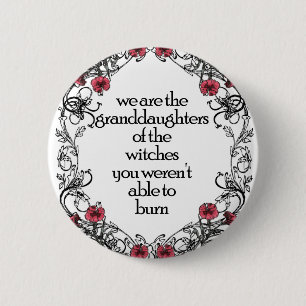 Macaron Rond 5 Cm Sorcière féministe
