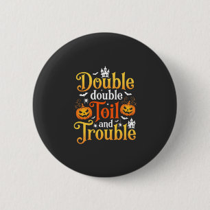 Macaron Rond 5 Cm Sorcière Halloween Double Double Toil and Trouble