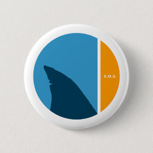 Macaron Rond 5 Cm SOS sauve nos mers sauve nos cercles de requins