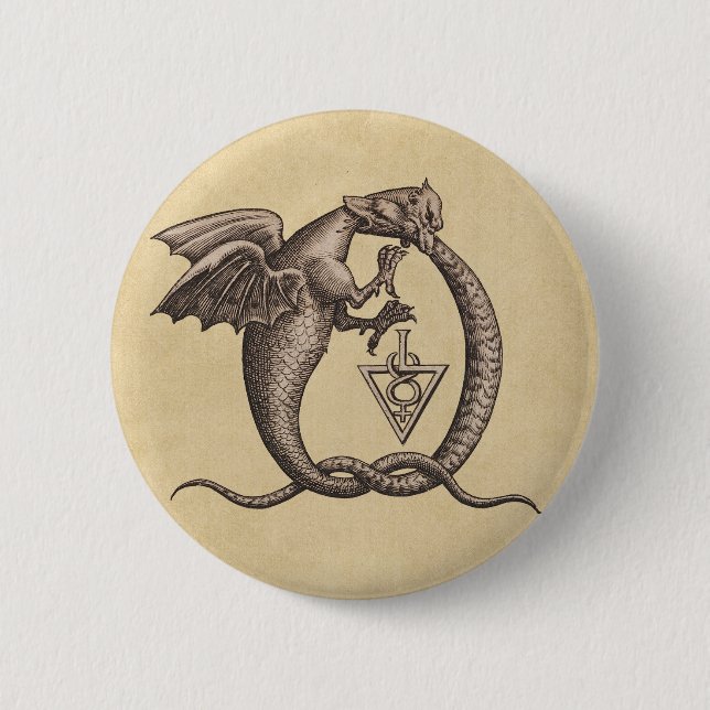 Macaron Rond 5 Cm Soufre et dragons de Mercury (Devant)