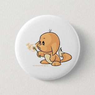 Macaron Rond 5 Cm Souhait de Kacheek orange