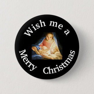 Macaron Rond 5 Cm Souhaitez-moi un bouton Merry CHRISTmas