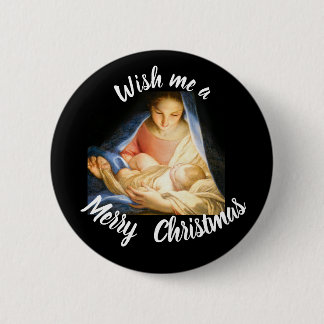 Macaron Rond 5 Cm Souhaitez-moi un bouton Merry CHRISTmas