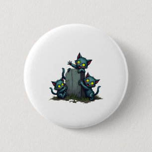Macaron Rond 5 Cm Soulèvement de Zombie Kitten