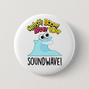 Macaron Rond 5 Cm Sound Wave Funny Ocean Pun