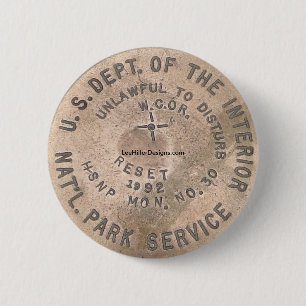 Macaron Rond 5 Cm Sources Chaudes, AR US Dept Du Bouton Intérieur