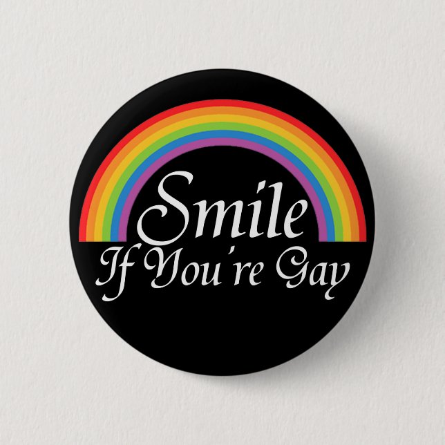 Macaron Rond 5 Cm Souriez si vous êtes gay (Devant)