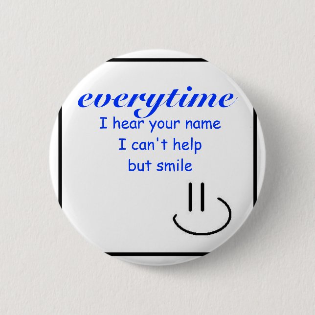 Macaron Rond 5 Cm Sourire à votre nom (Devant)