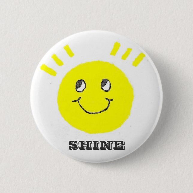 Macaron Rond 5 Cm Sourire brillant (Devant)