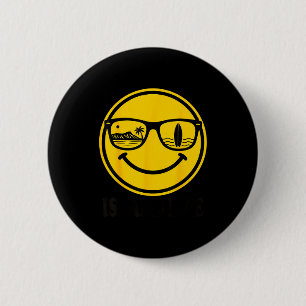Macaron Rond 5 Cm Sourire de visage de surf d'île lunettes de soleil