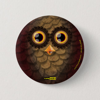Macaron Rond 5 Cm Sourires effrayants - le hibou