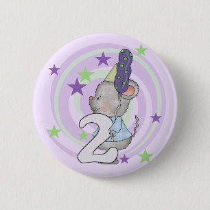 Macaron Rond 5 Cm Souris 2e anniversaire T-shirts et cadeaux