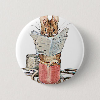 Macaron Rond 5 Cm Souris de tailleur sur la bobine du fil