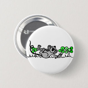 Macaron Rond 5 Cm Souris Jouant En Shamrock