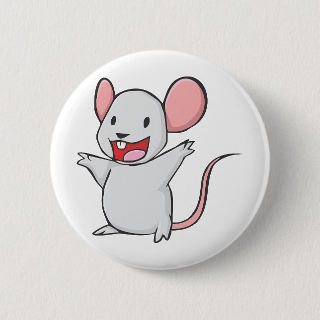 Macaron Rond 5 Cm Souris mignonne (Devant)