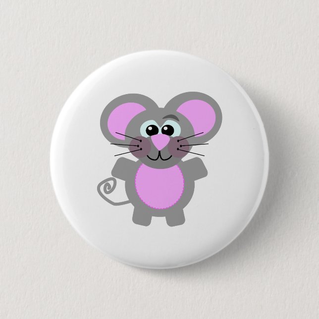 Macaron Rond 5 Cm souris mignonne Goofkins (Devant)