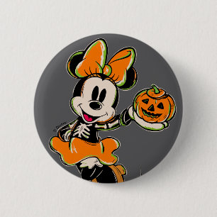 Macaron Rond 5 Cm Souris Minnie vintage Skeleton Costume