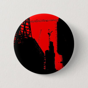 Macaron Rond 5 Cm Sous la destruction - Rouge