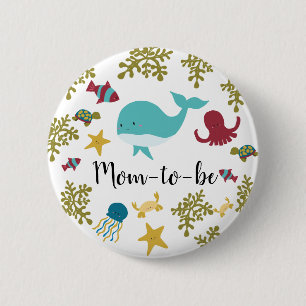 Macaron Rond 5 Cm Sous le Baby shower marin Cute Kawaii Maman-to-be