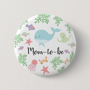 Macaron Rond 5 Cm Sous le Baby shower marin Cute Kawaii Maman-to-be
