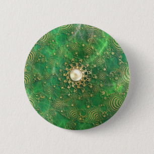 Macaron Rond 5 Cm Sous le bouton de la mer d'Emeraude