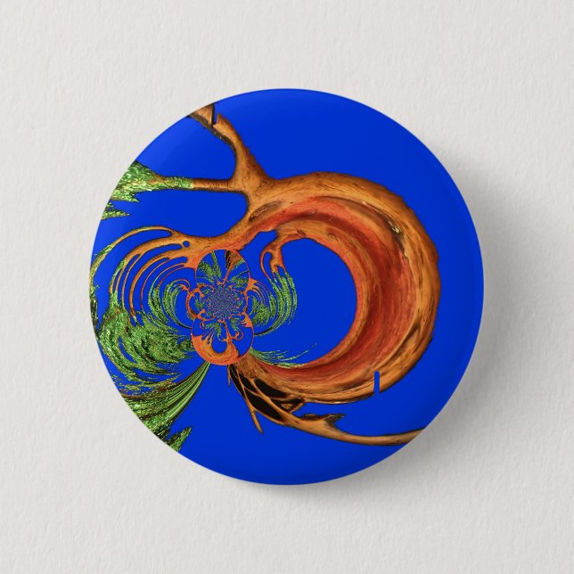 Macaron Rond 5 Cm Sous le ciel bleu : La collection d'arbres Acacia (Devant)