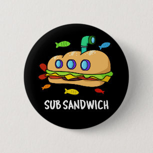 Macaron Rond 5 Cm Sous Sandwich Funny Food Pun Dark BG