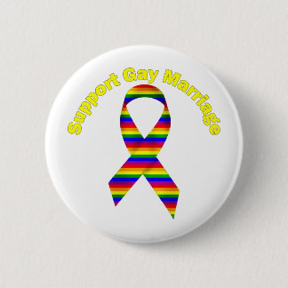 Macaron Rond 5 Cm Soutenez le mariage homosexuel ruban de sensibilis