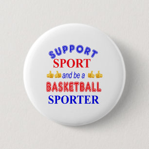 Macaron Rond 5 Cm Soutenez Le Sport Et Soyez Un Porteur De Basket-Ba