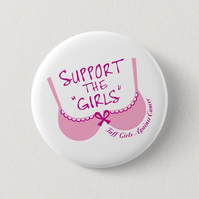 Macaron Rond 5 Cm Soutenez les filles (Devant)