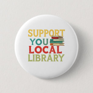 Macaron Rond 5 Cm Soutenez les lecteurs de livres de votre bibliothè