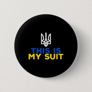 Macaron Rond 5 Cm Soutenez l'Ukraine C'est Mon Costume Drapeau Ukrai