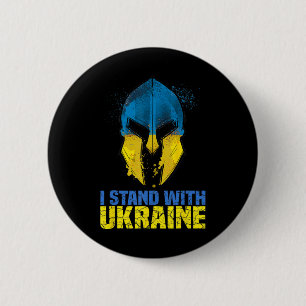 Macaron Rond 5 Cm Soutenez l'Ukraine Je suis avec l'Ukraine Guerrier