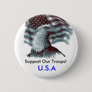 Macaron Rond 5 Cm Soutenez notre bouton de Troops/USA