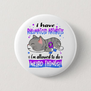 Macaron Rond 5 Cm Soutenez Rhumatoïde Arthrite Sensibilisation Ribbo